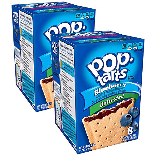 Pop Tarts Unfrosted Blueberry Pack of 2, x 416 g - "Double blueberry delight!"