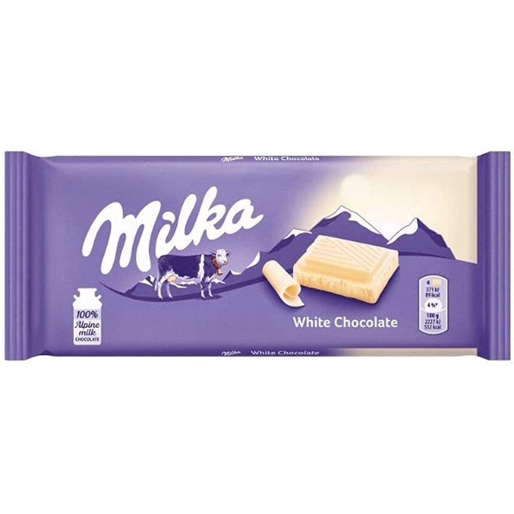 Milka White Chocolate, 100 g - "White Chocolate Bliss!"