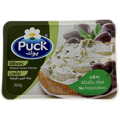 Puck Olive Cream Cheese, 200g - Delicious olive-flavored cream cheese!