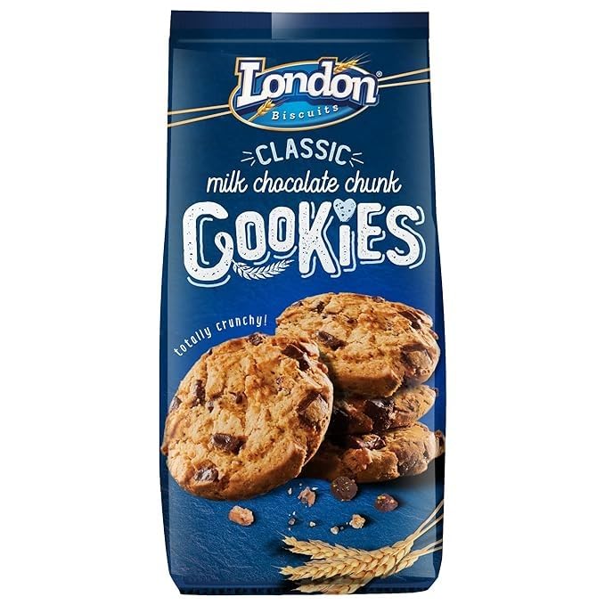 London Biscuits Classic Milk Chocolate Chunk Cookies - Timeless Delight in Every Bite - 160g - "Timeless Chocolate Delight!"