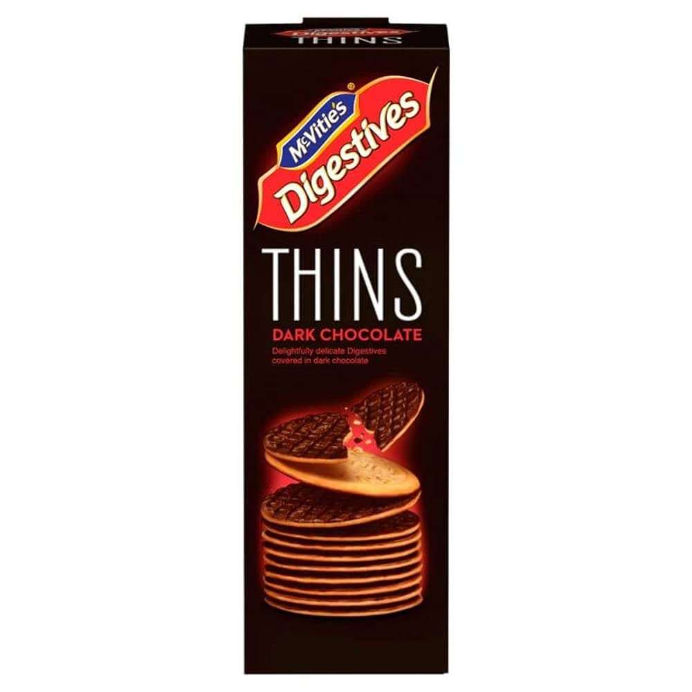 McVities Digestives Thins Dark Chocolate, 180g - "Thin Dark Chocolate Digestives!"