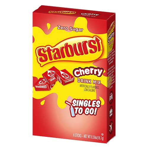 Starburst Zero Sugar Cherry Singles to Go Drink Mix, 16.7g