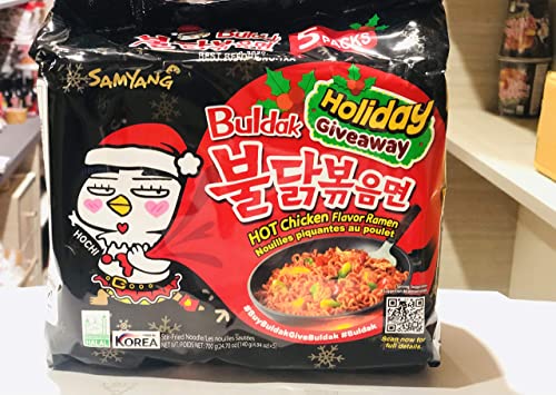 Samyang Hot Chicken Ramen Noodles, 5 X 140 grams