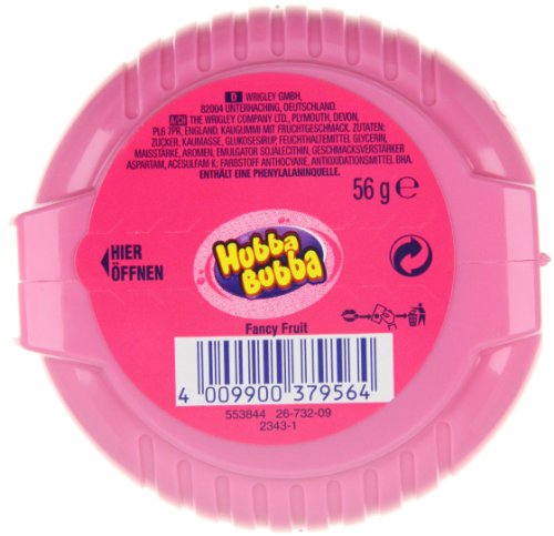 Hubba Bubba Fancy Fruit Mega Long 180 cm Bubble Gum, 1.98 oz / 56 g, 12 Pack - Twelve packs of mega long fancy fruit bubble gum, 56g each.