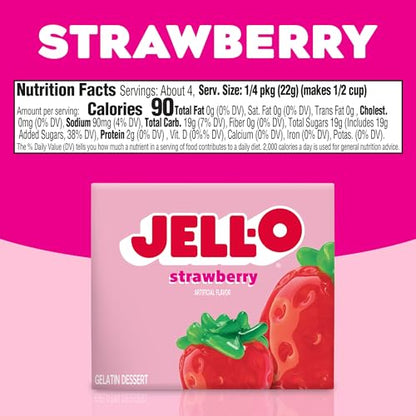 Savor the Sweetness with our Strawberry Artificial Flavor Jello Mix - 17g of Delight in Every Spoonful - Easy-to-Make Gelatin Dessert for Irresistible Treats!