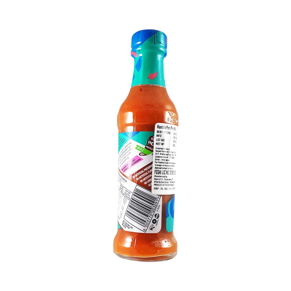 Nando's Peri Peri Chilli Sauce - Mild, 250g, Pack of 2, Product of The Netherlands - "Mild Peri Peri Twin Pack!"