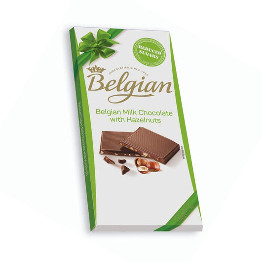 Belgian Milk Chocolate with Hazelnut, 100g - Nutty milk chocolate perfection