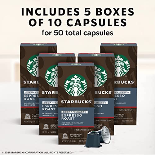 STARBUCKS Decaf Espresso Roast by Nespresso, 2.01 oz ℮ 57 g, 5 Pack