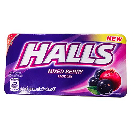 HALLS Mixed Berry Flavoured Candy - 18 Pack, 18 x 22.4 g - Delicious mixed berry flavor in a convenient bulk pack.