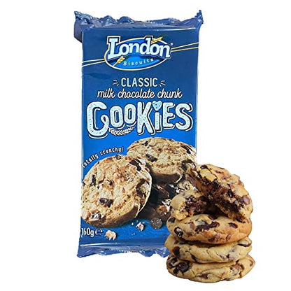 London Biscuits Classic Milk Chocolate Chunk Cookies, 5.6 oz / 160g - "Classic Chocolate Crunch!"