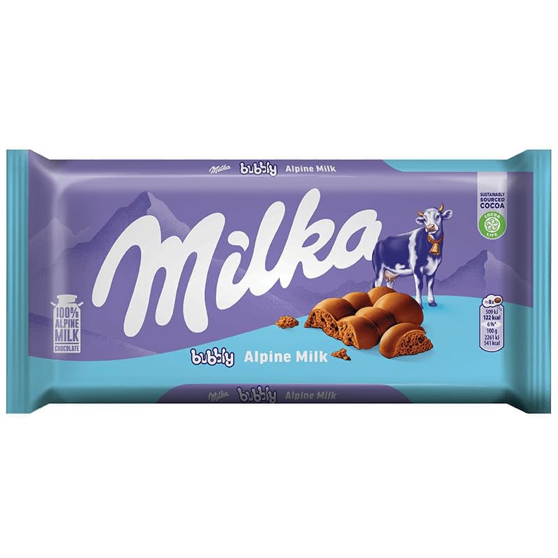 Milka Bubbly Alpine Milk, 90g - "Bubbly Delight!"