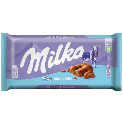 Milka Bubbly Alpine Milk, 90g - "Bubbly Delight!"