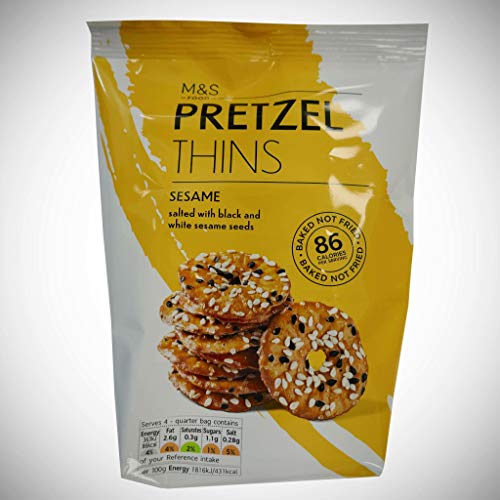 Marks & Spencer Pretzel Thins Sesame,80g - "Sesame Pretzel Thins!"