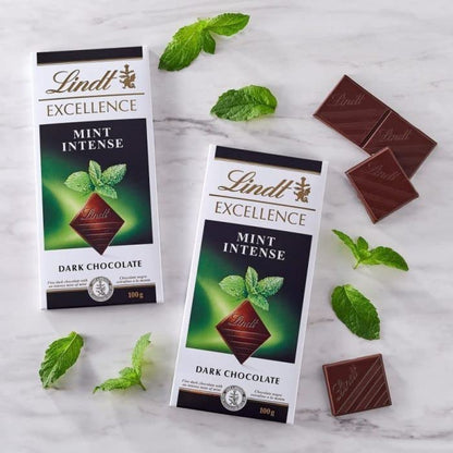 Lindt Excellence Mint Intense Dark Chocolate 100 g Pack Of 2