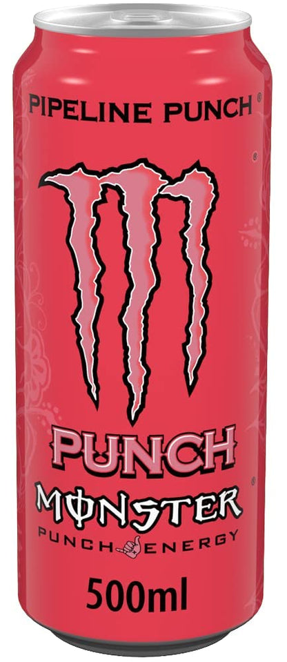 Monster Pipeline Punch Carbonated Energy Drink With A Refreshing Punch Flavor, Orange And Guava 500ml (Pack Of 12) - "Pipeline Punch Delight!"