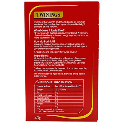 Twinings Strawberry & Raspberry Tea, 4 X 40 g