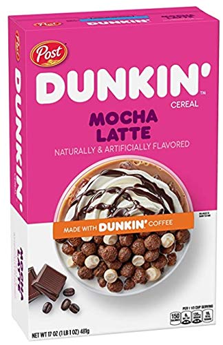 Post Dunkin' Cereal Bundle Includes Mocha Latte and Caramel Macchiato Flavors (2 Box Total) - Dunkin' coffee flavors in your cereal bowl!