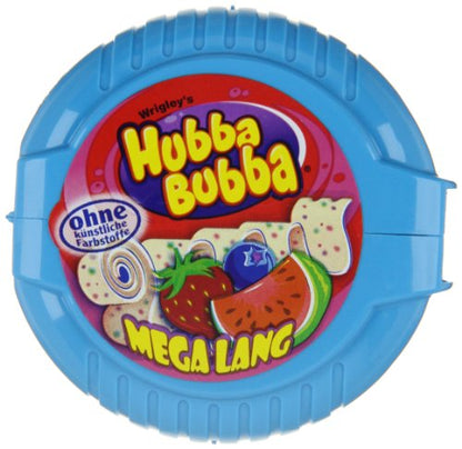 Hubba Bubba Mega Lang Triple Mix 56g - Triple mix of flavors in mega long bubble tape, 56g.