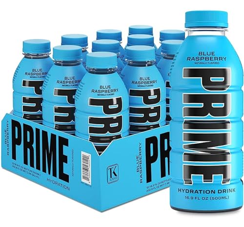 Prime Blue Raspberry Hydration Drink, 16.9 fl oz â„® 500 ml, 12 Pack - Refreshing blue raspberry hydration!