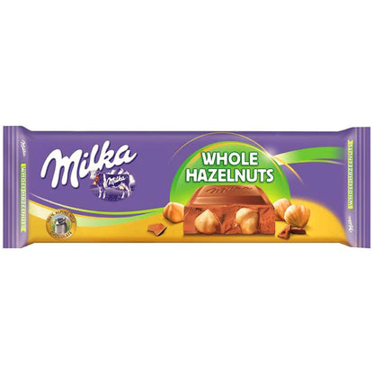 Milka Whole Hazelnut Chocolate Bar Pouch, 270 Gm - "Whole Hazelnut Delight!"