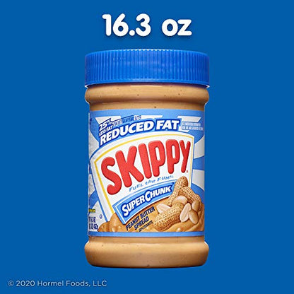 Skippy Peanut Butter, Reduced Fat Super Chunk, 16.3-Ounce Jars (Pack of 6)