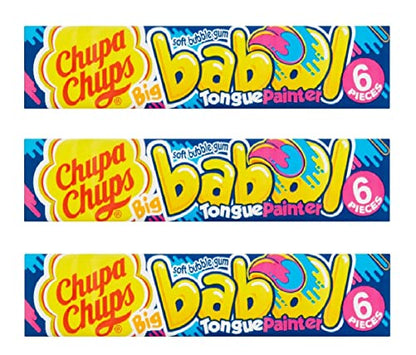 Chupa Chups Big Babol Tongue Painter Soft Bubble Gum 6 Pieces 27g Pack Of 3 - Tongue painter pack