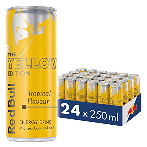 Red Bull Yellow Edition-Tropical Fruit Flavor (250 Ml)-Pack Of 24, Vegetarian - Tropical Rush!