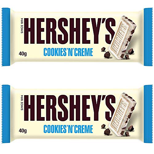 Hershey's Cookies 'N' Crème Chocolate, 2 x 40 g - Two 40g bars of Cookies 'N' Crème chocolate.