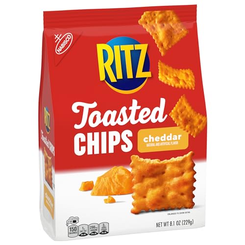 Ritz Toasted Chips Cheddar 40% Less Fat Oven Baked 229g - Cheddar Baked Goodness!