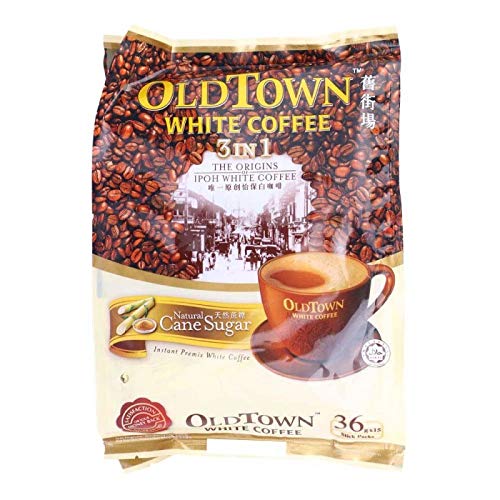 Old Town White Coffee with Natural Cane Sugar 3 in 1 Instant Premix Coffee Packet,( 15 X 36g ), 540g - "Natural sweetness in every sip!"