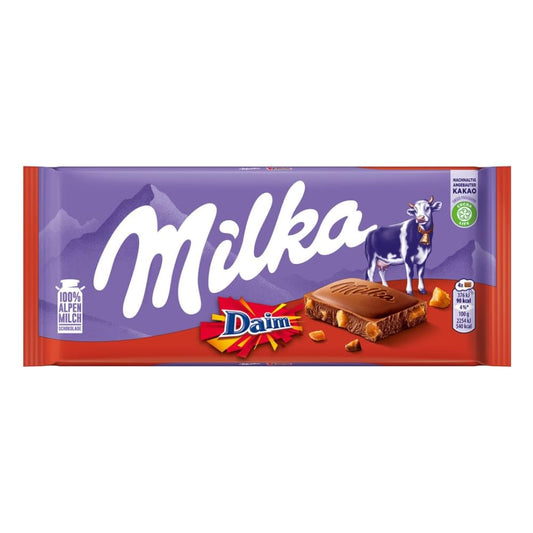 Milka Daim Chocolate Bar, 100 Gram - "Daim Chocolate Joy!"