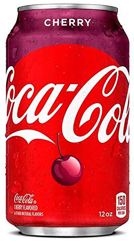 Coca-Cola Cherry Coke, 355ml, Vegetarian - Cherry Coke - Pack of 12