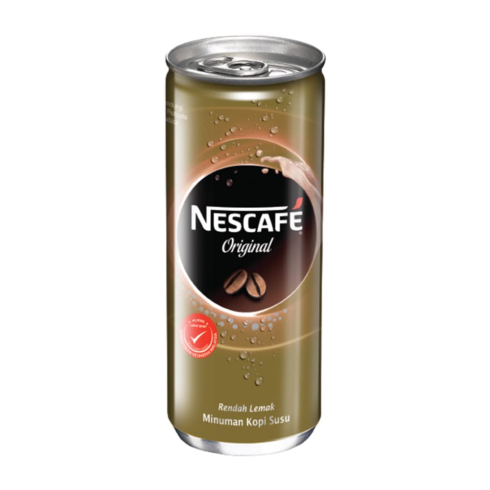 Nescafe Coffee Original Flavour 240ml Cans Ready to Drink (Pack of 24pcs X 240ml) Imported - "Original Flavour on the Go - 24 Cans of Joy!"