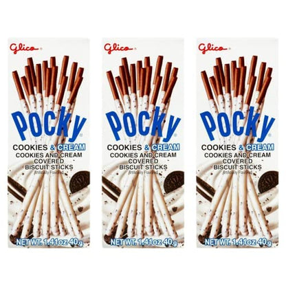 Pocky Cookies and Cream Covered Biscuit Sticks (pack of 3) - "Creamy cookies and cream!"