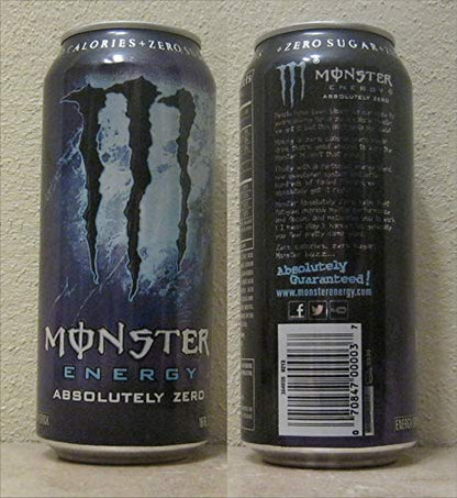 Monster Energy Absolute No sugar Drink 500ml, (Pack of 5Cans X 500ml) - "Five-Pack Sugar-Free Energy!"