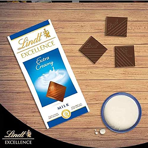 Lindt Excellence Extra Creamy Milk Chocolate, 100g (Pack of 2)