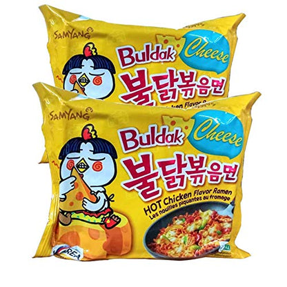 Samyang Hot Chicken Ramen Buldak Cheese Noodles, 140 grams (Pack of 2)