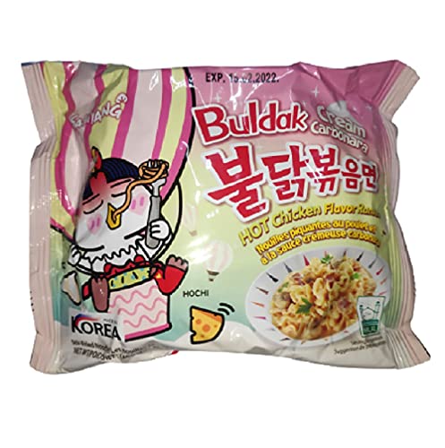 NOTTACIA Samyang Buldak Cream Carbonara Hot Chicken Flavor Ramen Pack Of 1, 140G - "Creamy fire!"