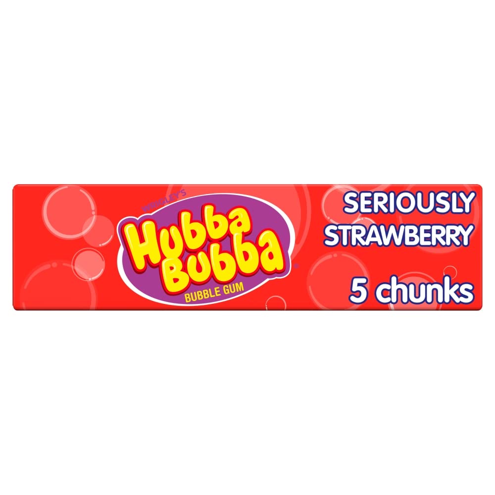 Hubba Bubba Chunky and Bubbly Bubble Gum Strawberry Flavour, 20 X 35 g - Strawberry-flavored bubble gum in twenty chunky packs, 35g each.