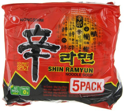 Nongshim Shin Ramyun Korean Style Spicy Noodle Soup Instant Noodles, 21.16 oz â„® 600 g - "Nongshim Shin Ramyun - 600g of Spicy Korean Noodle Bliss!"