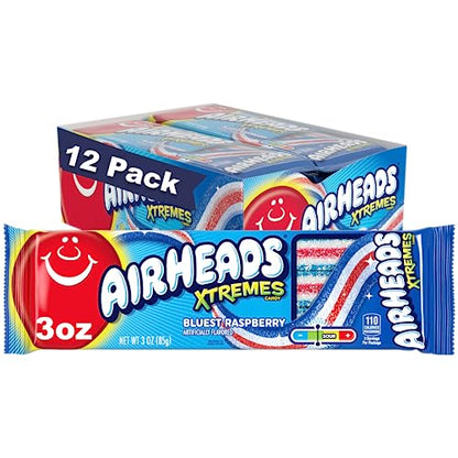 Airheads Xtremes Blue Raspberry Belt (Pack of 18) - Extreme Flavor!