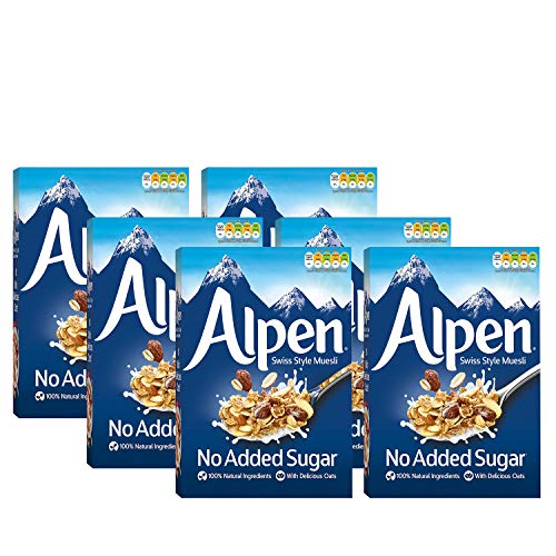 Alpen Swiss Style Muesli with No Added Sugar, 6 X 560 g - Family Pack!