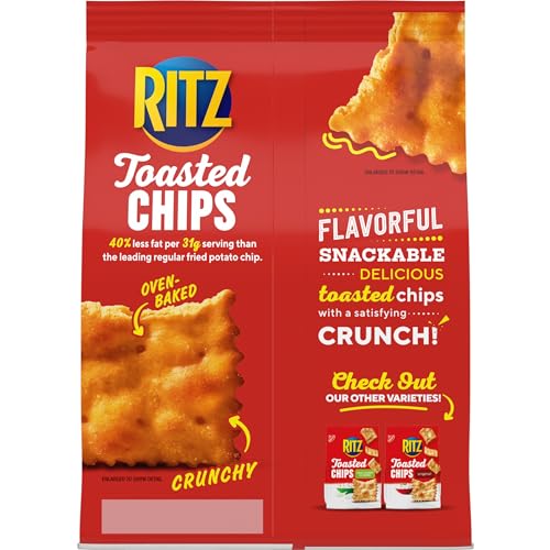 Ritz Toasted Chips Cheddar 40% Less Fat Oven Baked 229g - Cheddar Baked Goodness!