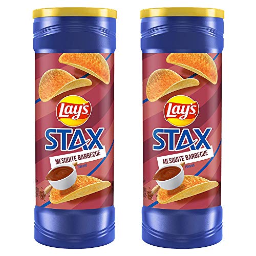 Lay's STAX Mesquite Barbecue, 2 x 155.9g - "BBQ Twin Pack!"