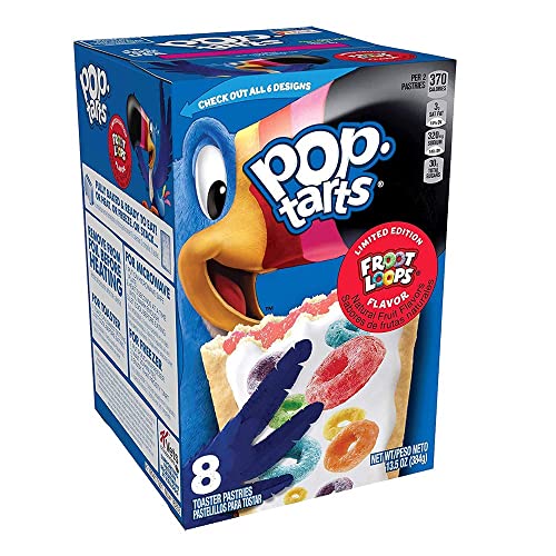 Pop Tarts Froot Loops Flavor 1-Box 8 Toaster Pastries, 2 x 384 g - "Froot Loops in a Pop-Tart!"