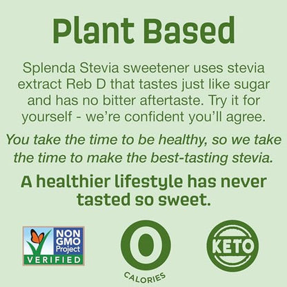 SPLENDA Naturals No Calorie Stevia Sweetener, Single-Serve Packets (80 Count) : 5.6 Ounce (Pack of 1)