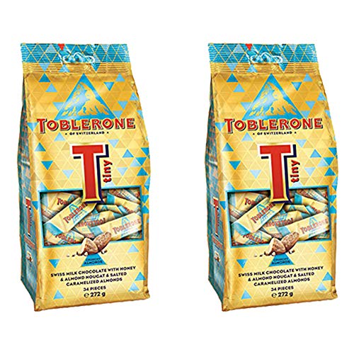 Toblerone of Switzerland Swiss Milk Chocolate Crunchy Almonds, 2 x 272 g