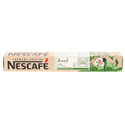 Nescafé Farmers Origins Coffee Capsules | Brazil Lungo | Pure Arabica with Toasted & Cereal Notes - 10 Pods Per Pack