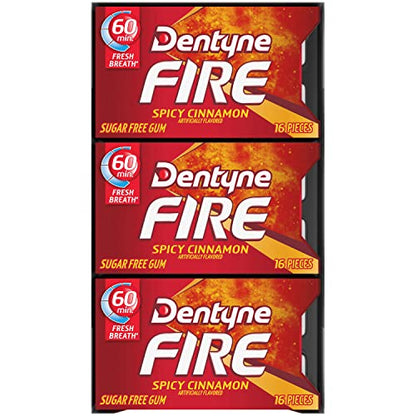 Dentyne Ice, Fire Cinnamon, 16-Piece Packet - Pack of 9 - Cinnamon fire!