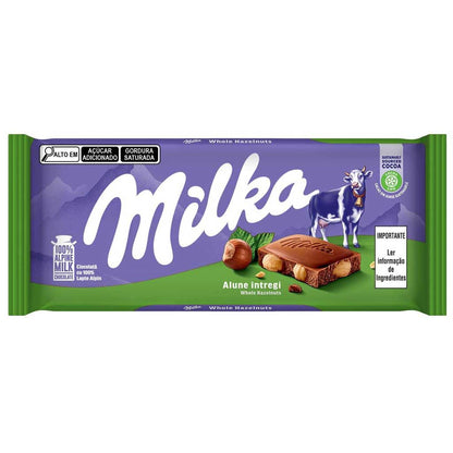 Milka Hazelnut Milk Chocolate Bar - 100g - "Nutty Milk Magic!"